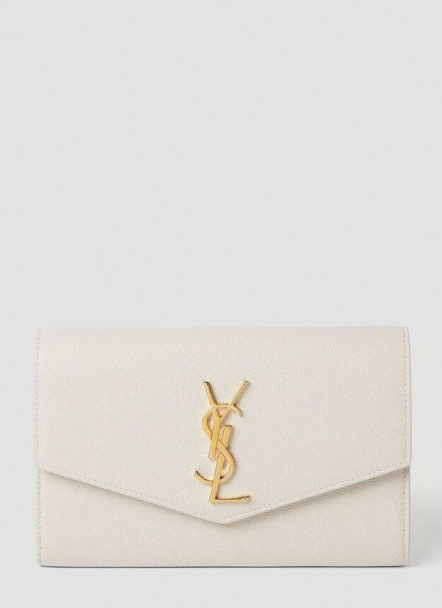 商品Yves Saint Laurent|Uptown Monogram Chain Wallet in Cream,价格¥10287,第3张图片详细描述