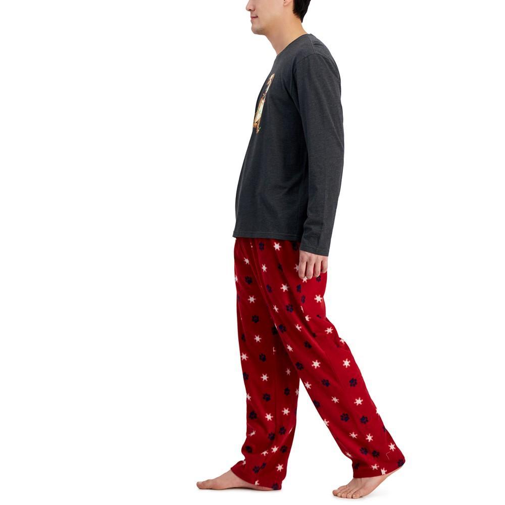 商品Club Room|Men's 2-Pc. Long-Sleeve T-Shirt & Buffalo Plaid Fleece Pajama Pants Set, Created for Macy's,价格¥147-¥183,第5张图片详细描述