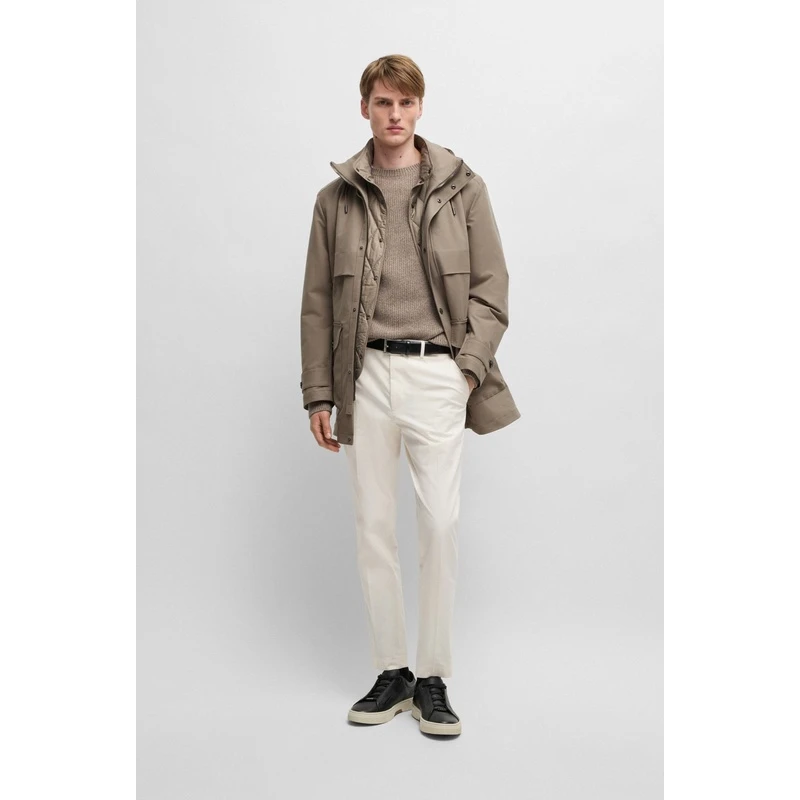 商品Hugo Boss|Hugo Boss雨果BOSS CAMEL 男士米色棉质羽绒服,价格¥14424,第4张图片详细描述
