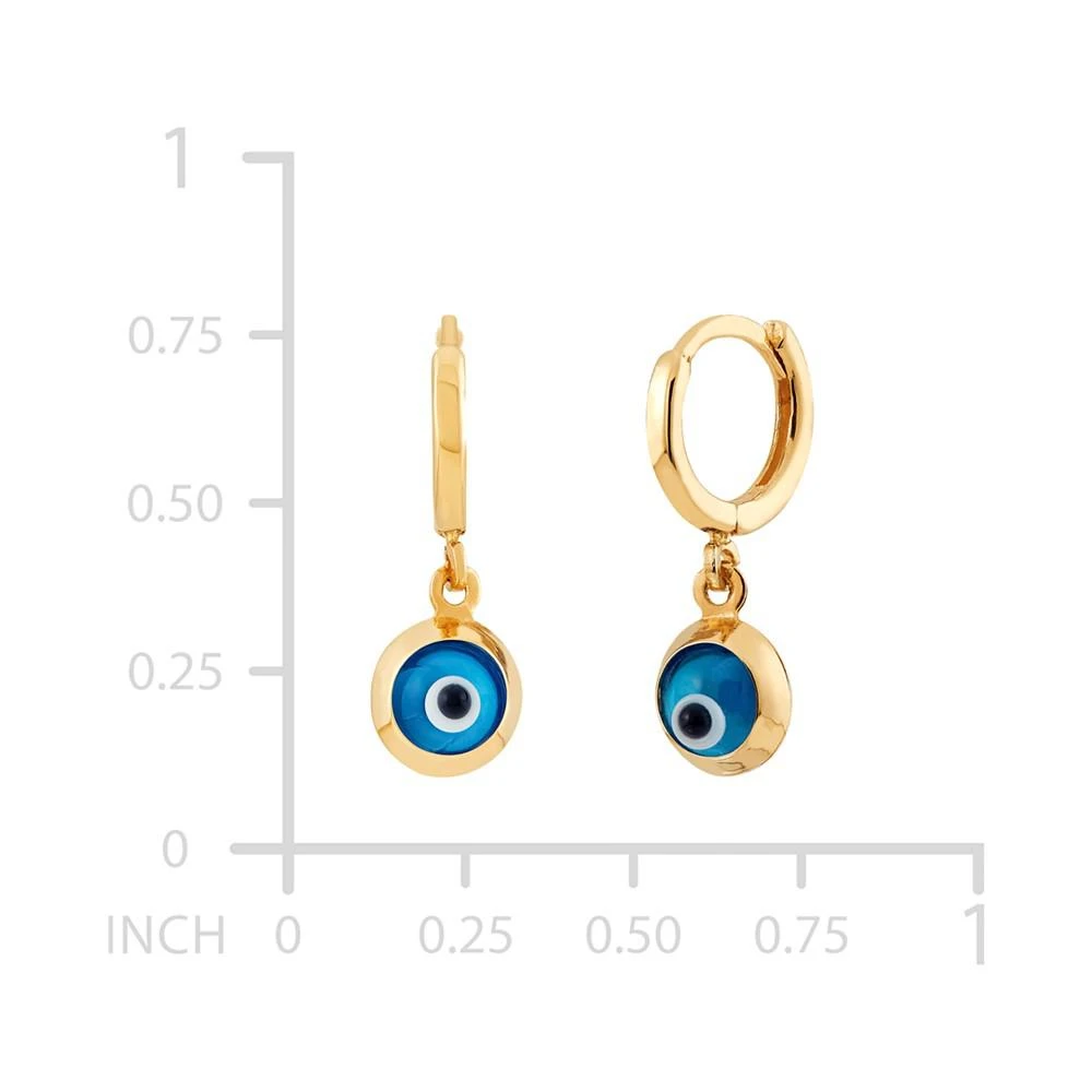 商品Macy's|Children's Glass Evil Eye Dangle Hoop Earrings in 14k Gold,价格¥834,第3张图片详细描述