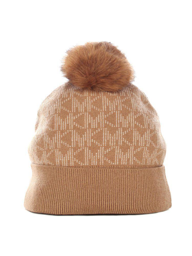 商品Michael Kors|Michael Michael Kors All-Over Logo Pom-Pom Beanie,价格¥851,第1张图片