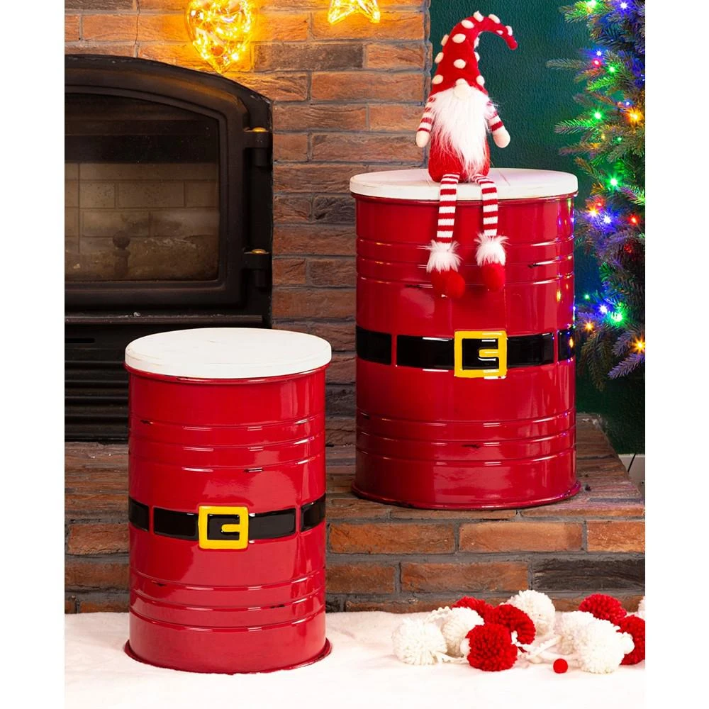 2 Piece Christmas Metal Santa Belt Storage Container Set 商品