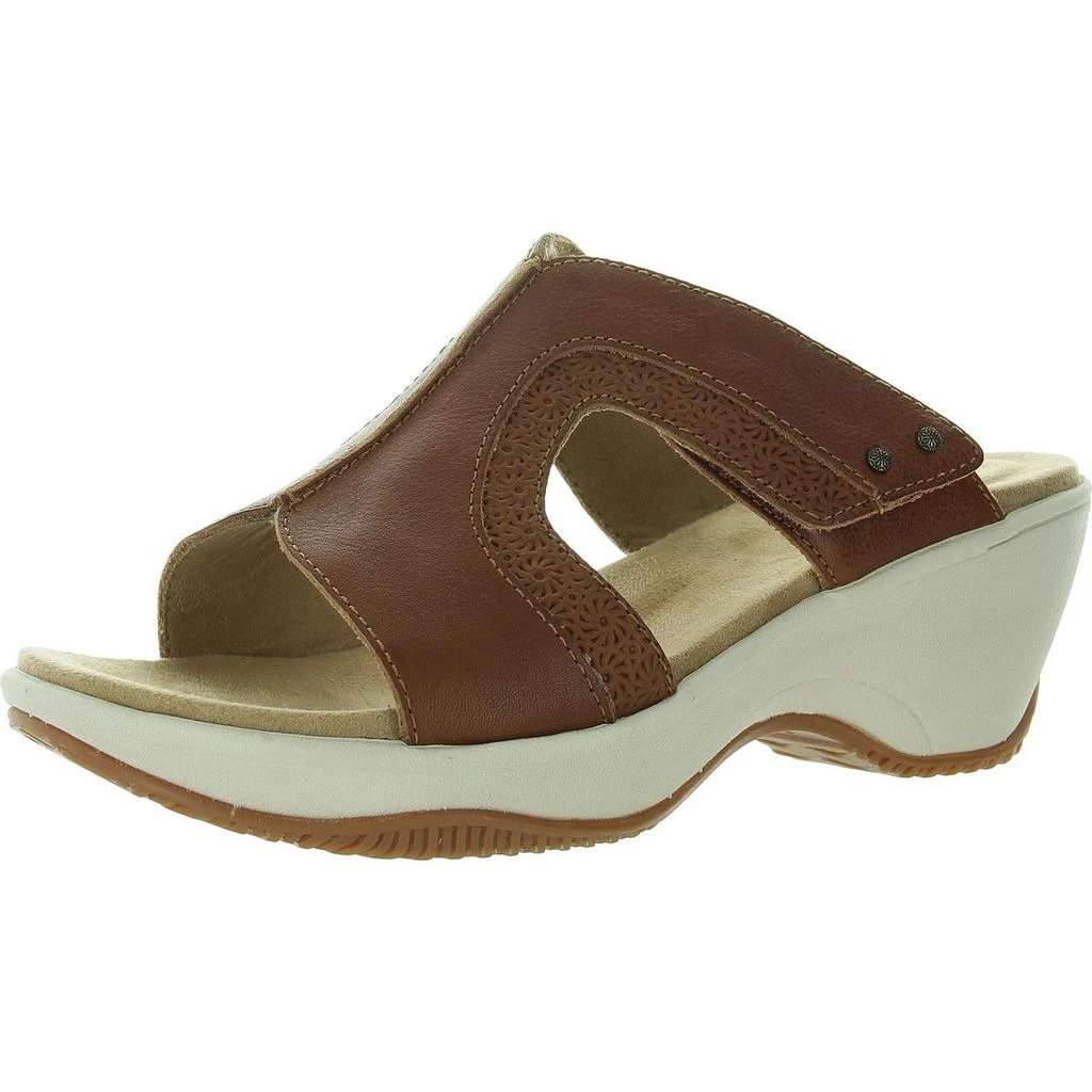 商品Hälsa|Cassandra Womens Adjustable Leather Wedge Sandals,价格¥340,第1张图片