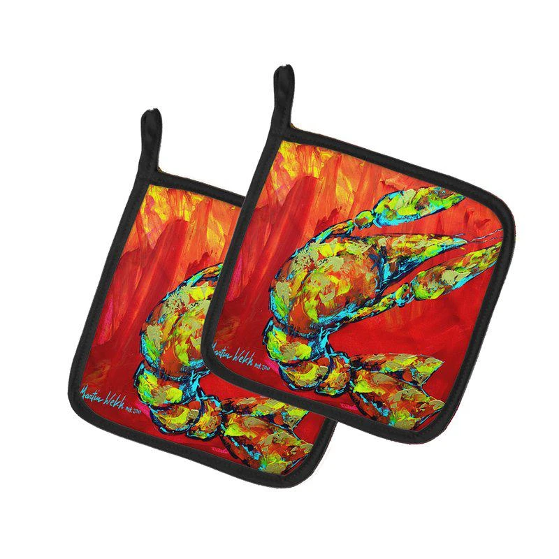 商品Caroline's Treasures|Crawfish Hot Craw Pair of Pot Holders,价格¥170,第1张图片