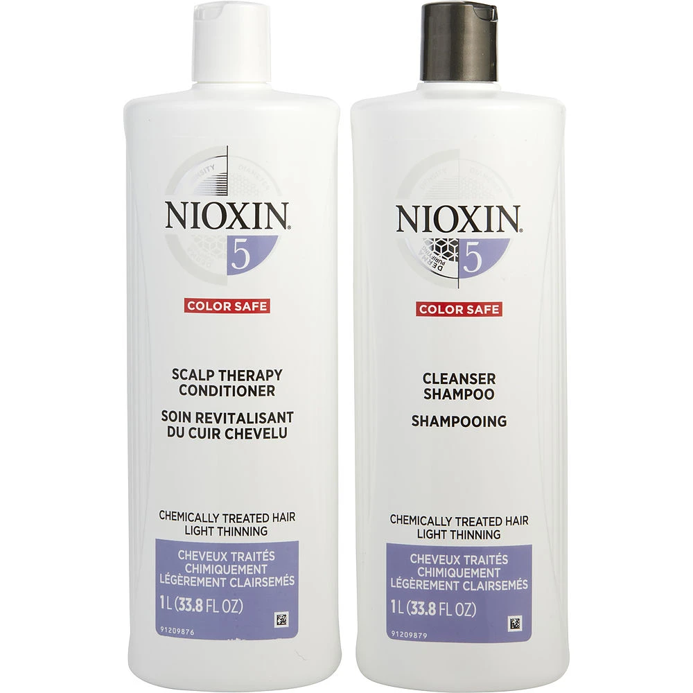 商品NIOXIN|NIOXIN 丽康丝 洁净系统5护发套装（洗发露1L+护发素1L） 1套 适合轻微脱发粗硬发质使用,价格¥329,第1张图片