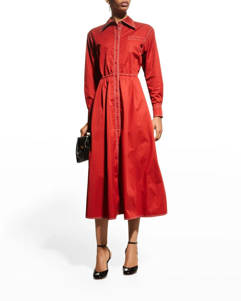 商品Tory Burch|Eleanor Poplin A-Line Shirtdress,价格¥2293,第1张图片