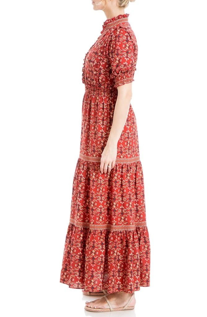 商品Max Studio|Ruffle Collar Print Tiered Maxi Dress,价格¥303,第5张图片详细描述