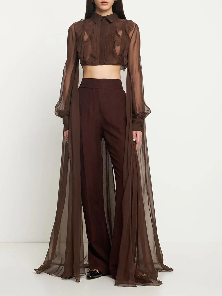 商品Valentino|Silk Chiffon Ruffled Plastron Top,价格¥13834,第1张图片详细描述