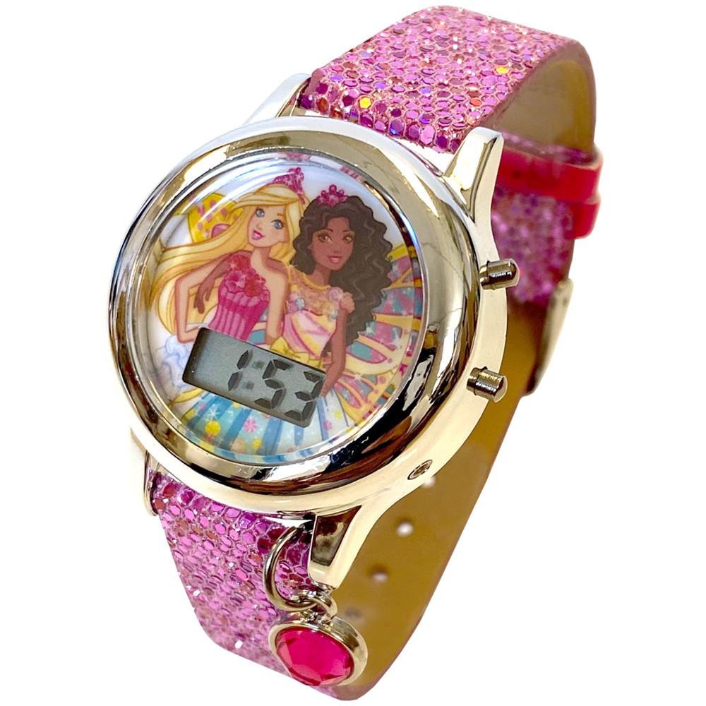 Kid's Barbie Digital Pink Glitter Silicone Strap Watch 34mm商品第2张图片规格展示