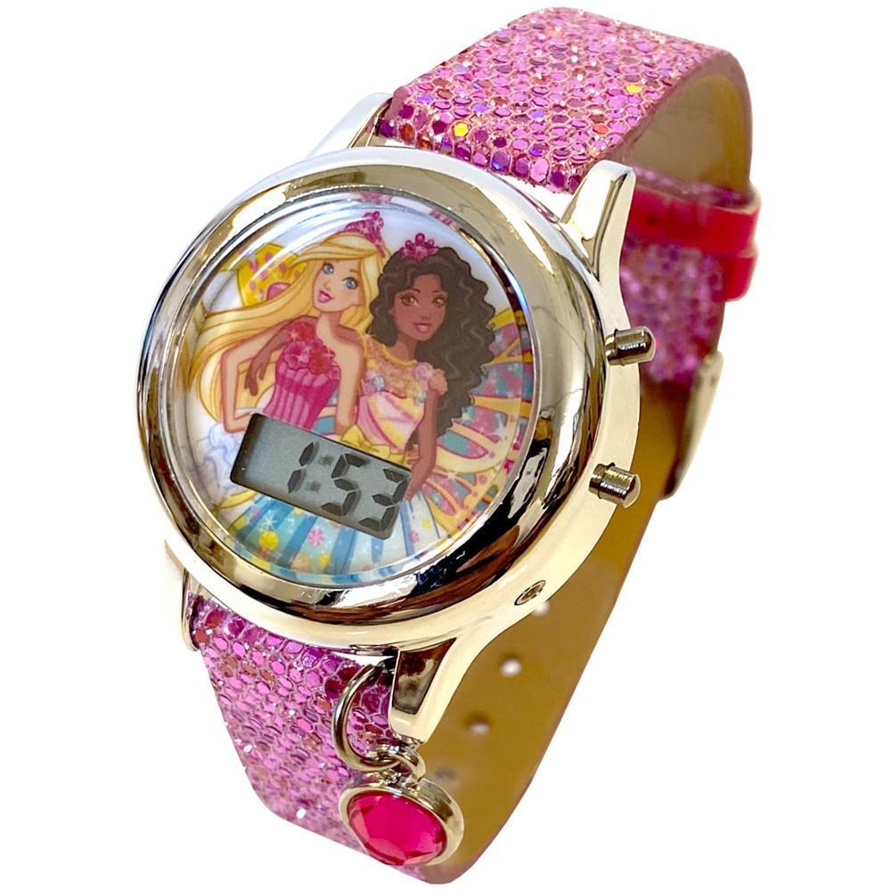 商品Accutime|Kid's Barbie Digital Pink Glitter Silicone Strap Watch 34mm,价格¥226,第4张图片详细描述