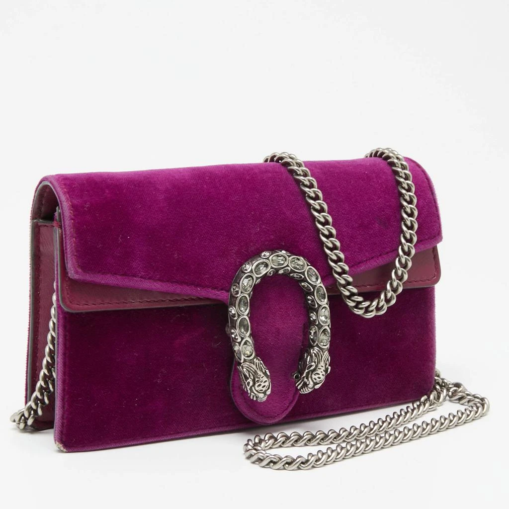 商品[二手商品] Gucci|Gucci Purple Velvet and Leather Super Mini Dionysus Crossbody Bag,价格¥4496,第3张图片详细描述