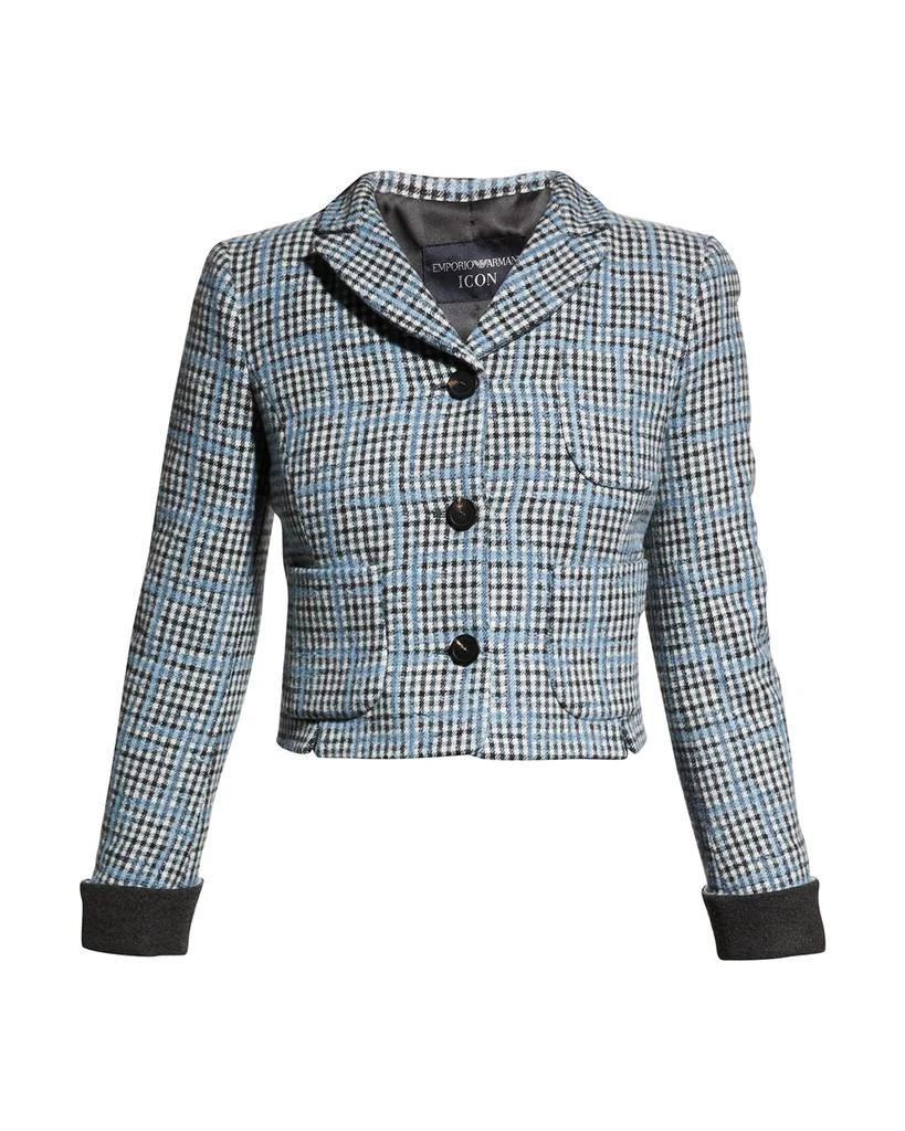 商品Emporio Armani|Cropped Plaid Wool Jacket,价格¥6142,第2张图片详细描述