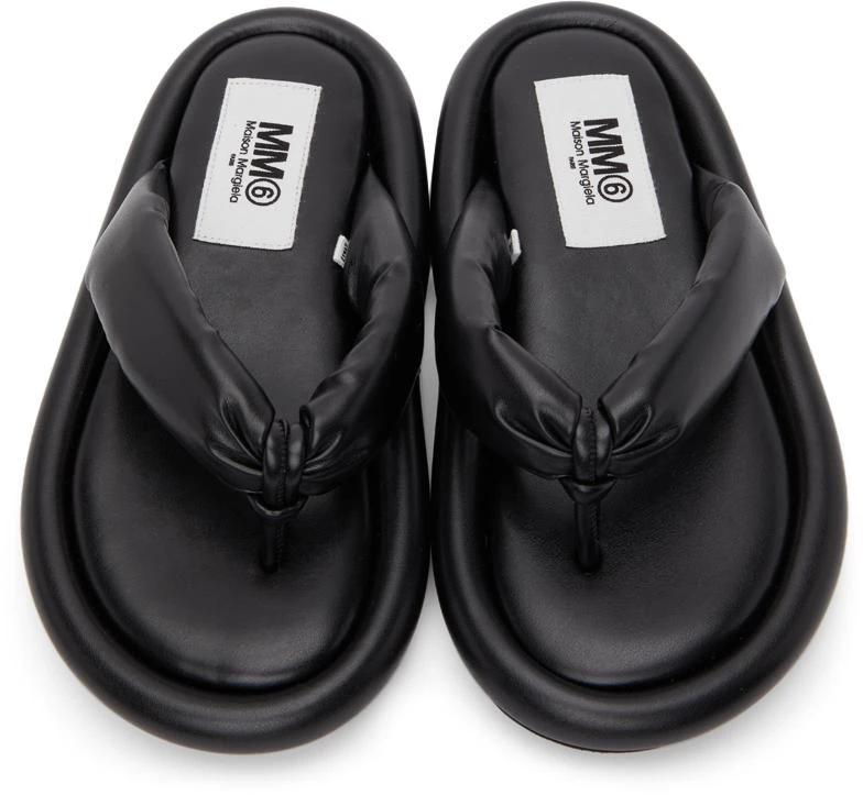 商品MAISON MARGIELA|Black Faux-Leather Padded Sandals,价格¥823,第5张图片详细描述