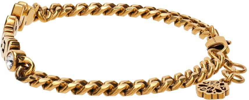 商品Alexander McQueen|Gold Graffiti Chain Bracelet,价格¥3111,第5张图片详细描述