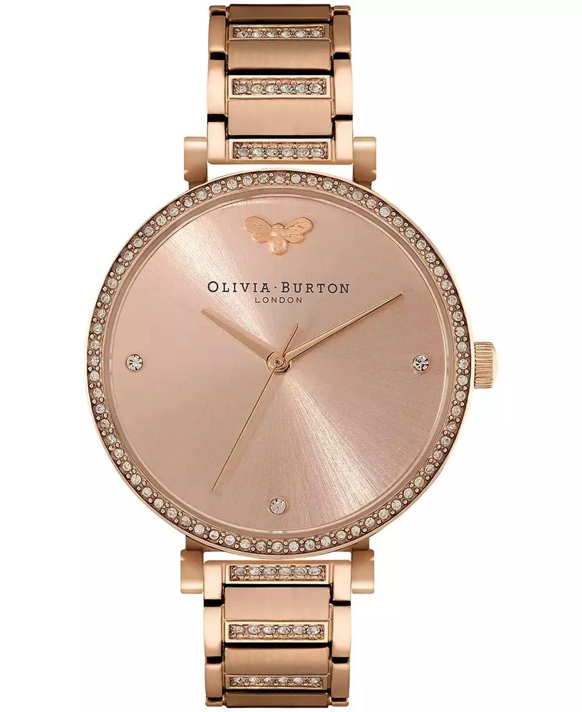 商品Olivia Burton|Women's T-Bar Carnation Gold-Tone Stainless Steel Bracelet Watch 32mm,价格¥1020,第1张图片