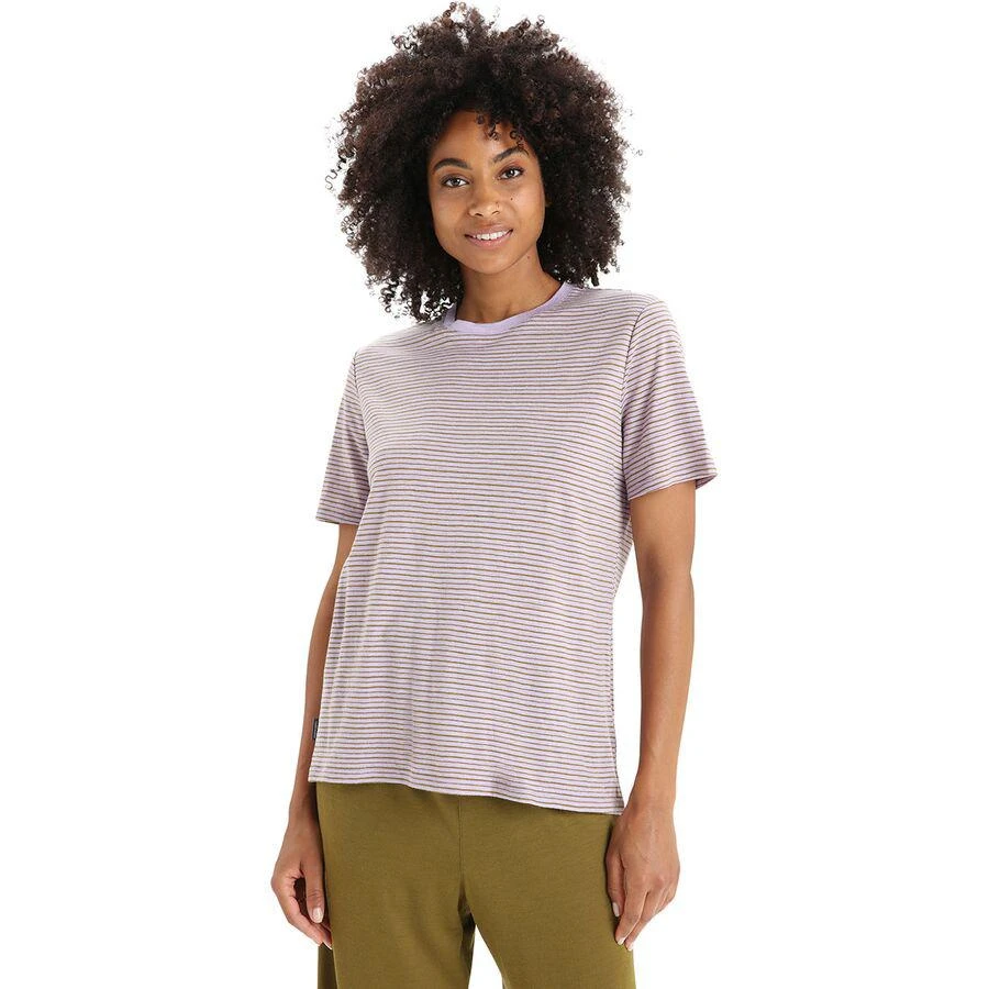 商品Icebreaker|Merino Linen Short-Sleeve Stripe T-Shirt - Women's,价格¥537,第1张图片