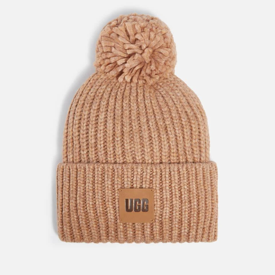 商品UGG|UGG Airy Pompom-Embellished Ribbed-Knit Beanie,价格¥495,第1张图片