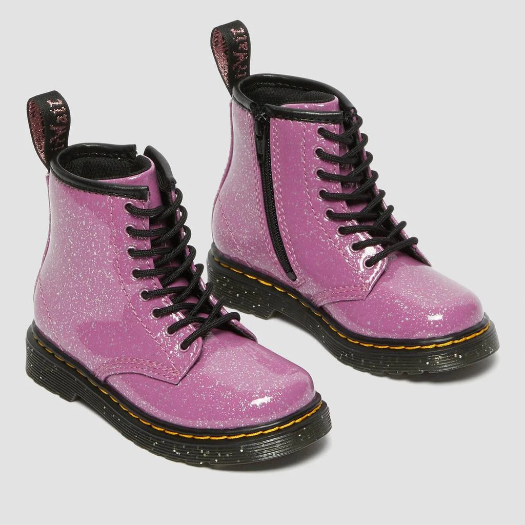 商品Dr. Martens|Dr. Martens Toddlers' 1460 T Lace Cosmic Glitter Boots - Dark Pink,价格¥368,第3张图片详细描述