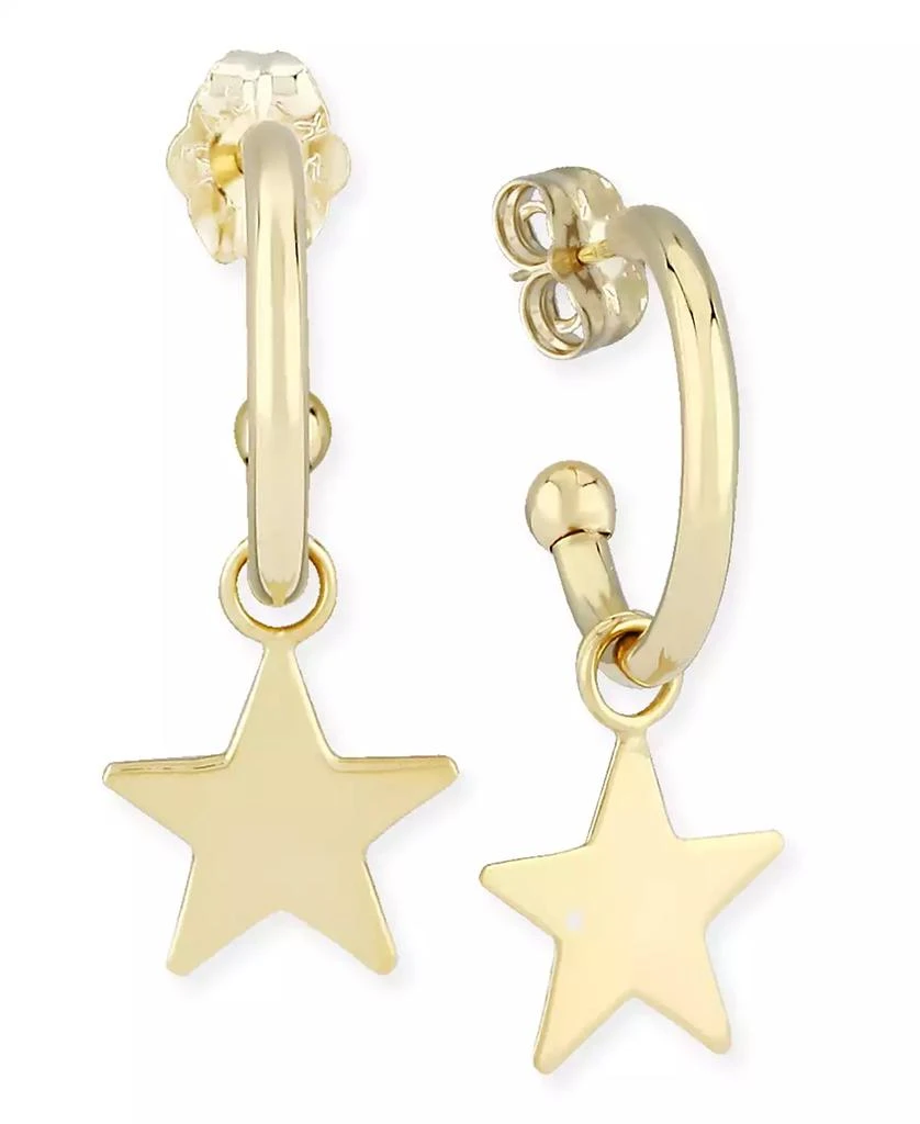 商品Macy's|Dangle Star Hoop Earrings in 14k Yellow Gold,价格¥1869,第1张图片