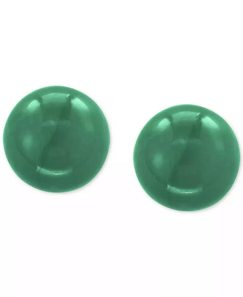 商品Effy|EFFY® Dyed Green Jade (10mm) Stud Earrings in 14k Gold,价格¥1047,第1张图片