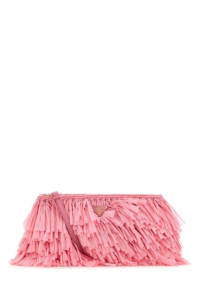 商品Prada|Prada Triangle-Logo Fringed Clutch Bag,价格¥19838,第1张图片