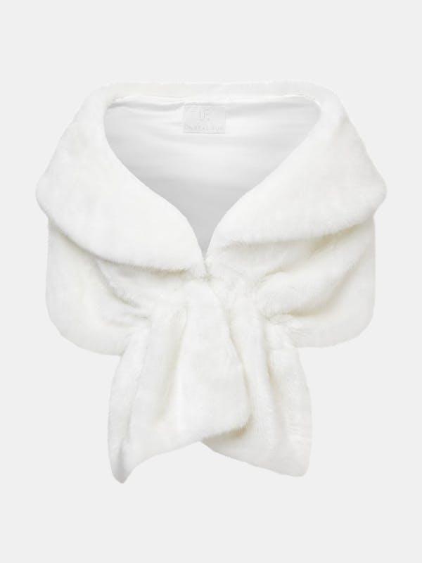 商品Unreal Fur|Champagne Wrap in Ivory ONE SIZE ONLY,价格¥2153,第1张图片