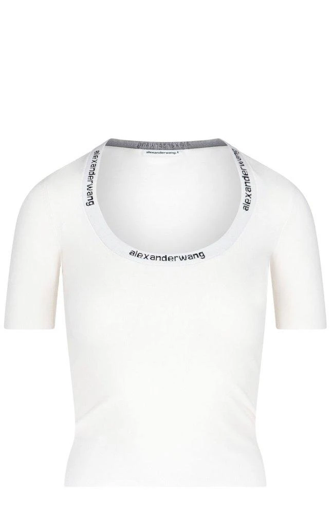 商品Alexander Wang|T By Alexander Wang Logo Band Scoop Neck T-Shirt,价格¥1509,第1张图片