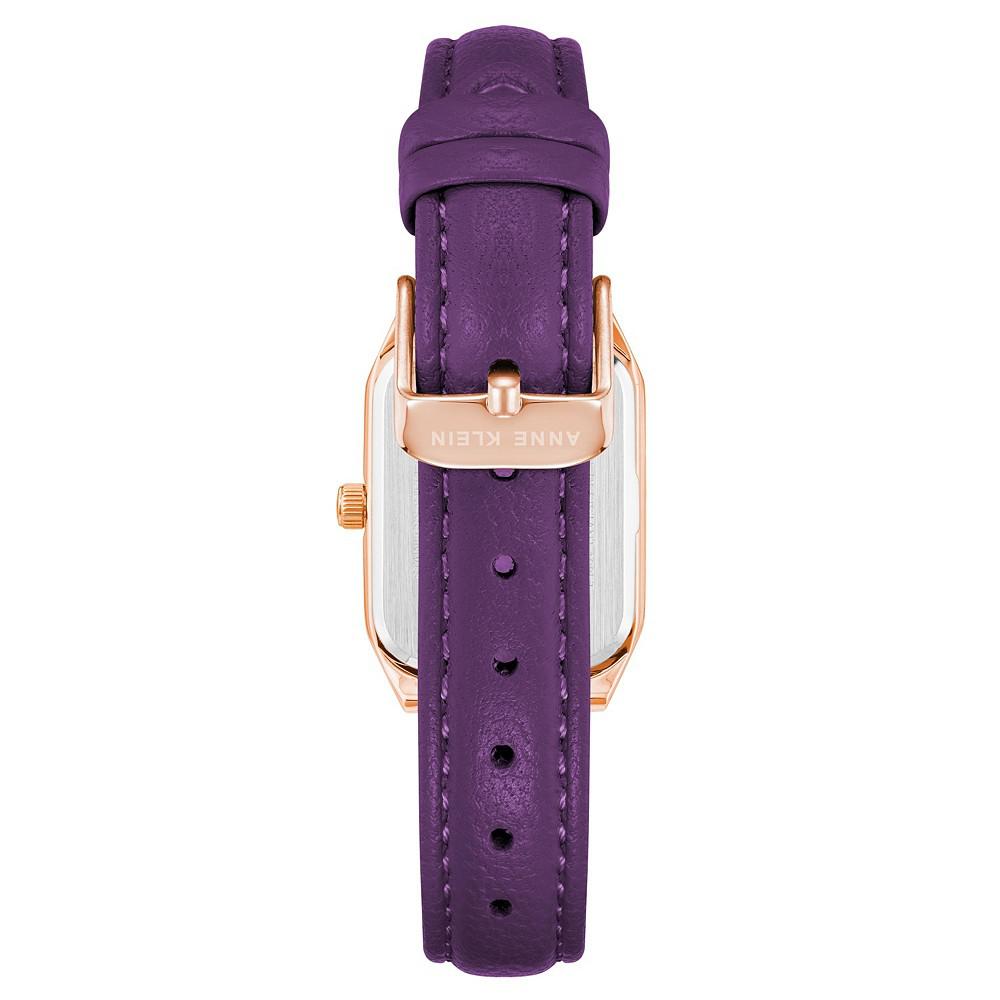 Women's Three-Hand Quartz Purple Genuine Leather Strap Watch, 24mm商品第3张图片规格展示