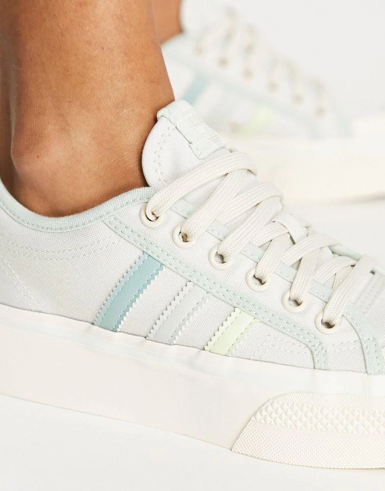 商品Adidas|adidas Originals Nizza platform trainers in cream with gradient stripes,价格¥516,第4张图片详细描述