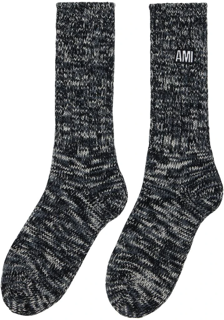 商品AMI|Black Marled Socks,价格¥581,第2张图片详细描述