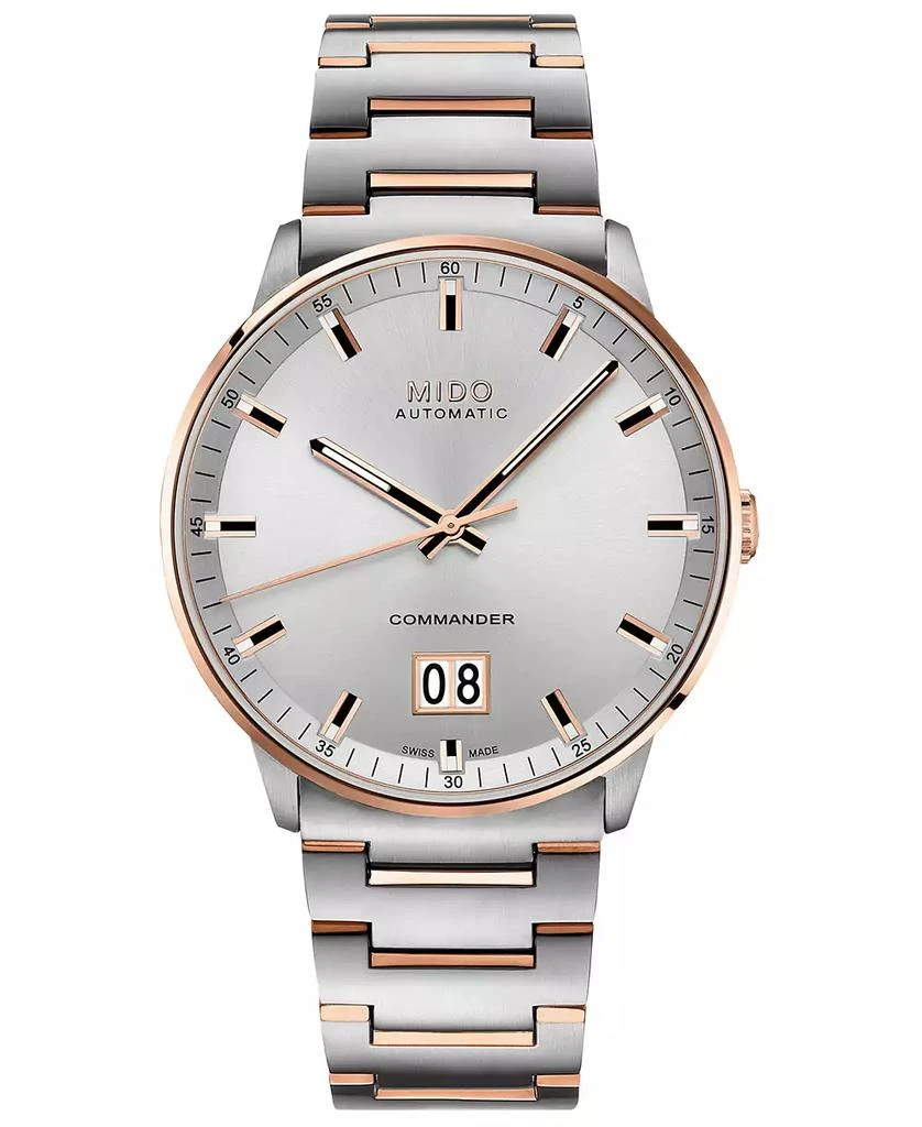 商品MIDO|Men's Swiss Automatic Commander II BigDate Two-Tone Stainless Steel Bracelet Watch 42mm,价格¥8763,第1张图片