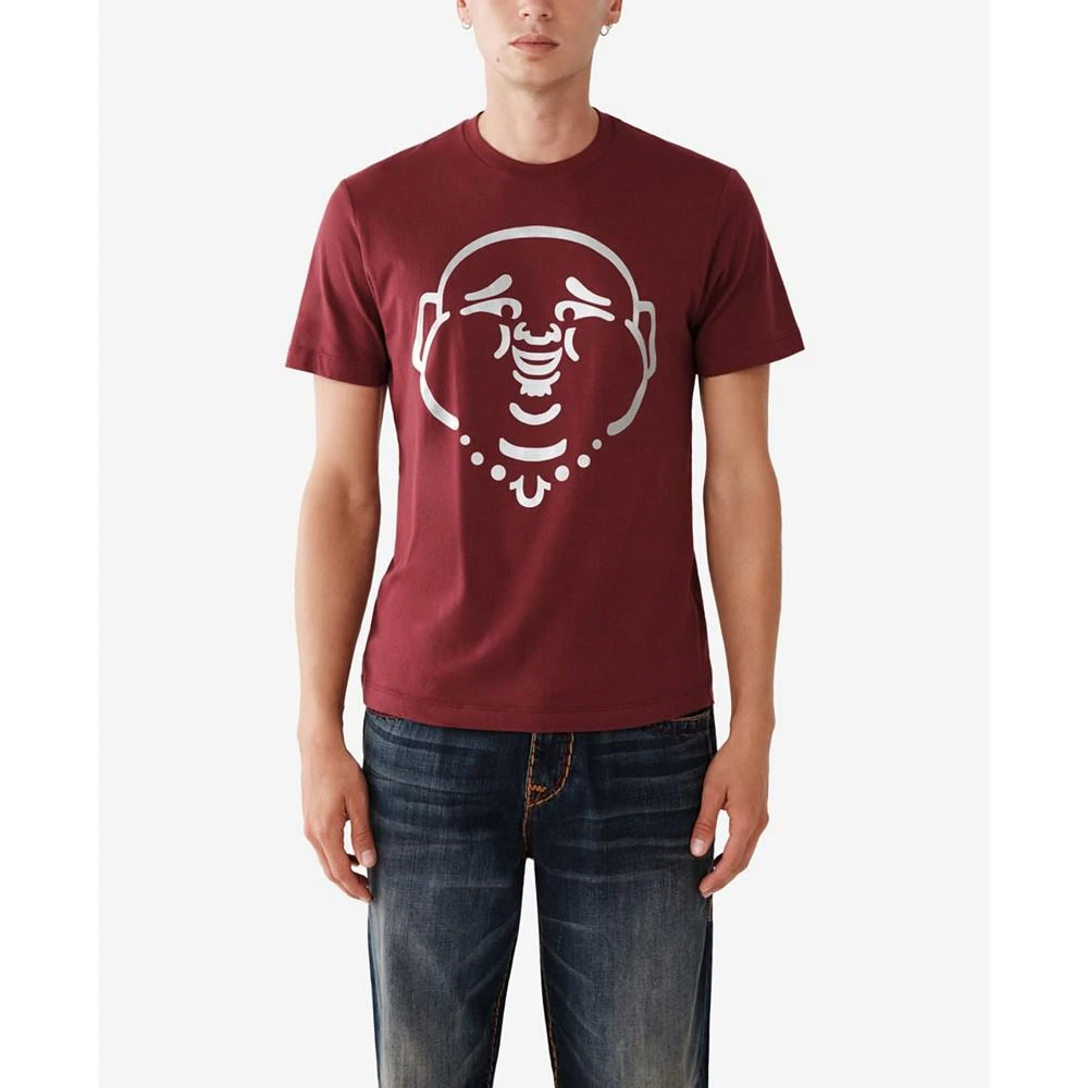 商品True Religion|Men's Short Sleeve Matte Foil Buddha T-shirt,价格¥442,第1张图片