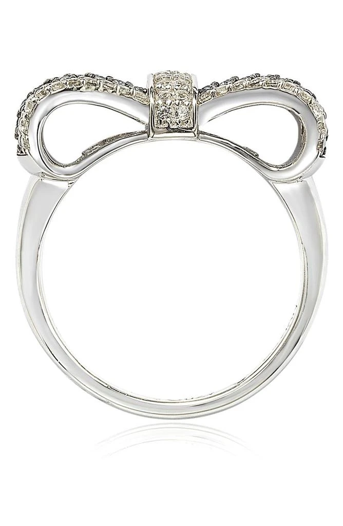 商品Suzy Levian|Two-Tone 18K Gold Plated Sterling Silver Sapphire & Diamond Bow Ring,价格¥2087,第4张图片详细描述