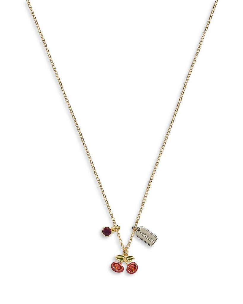 Pavé Cherry Pendant Necklace, 16" 商品
