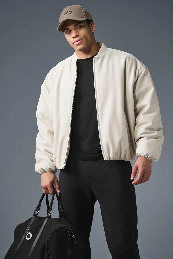 商品Alo|Faux Leather Premier Bomber - Bone,价格¥2260,第1张图片