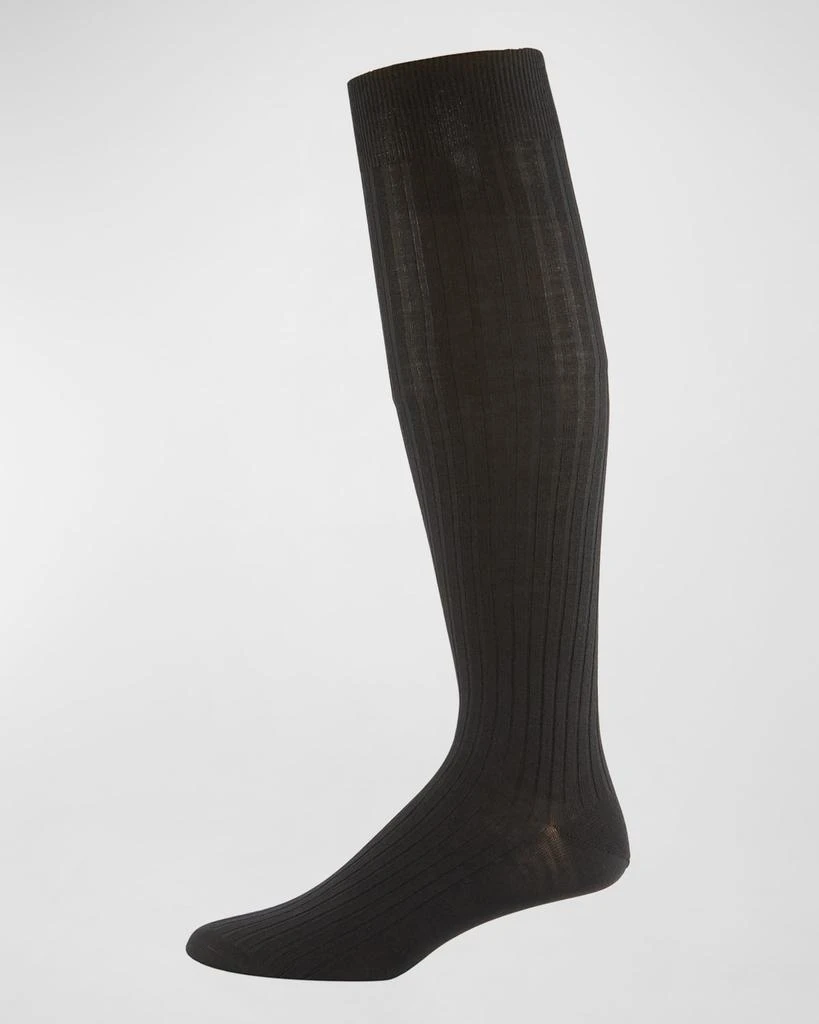 商品Neiman Marcus|Over-the-Calf Ribbed Socks,价格¥219,第1张图片