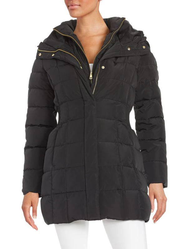 商品Cole Haan|Shirred-Waist Hooded Quilted Down Coat,价格¥1068,第1张图片