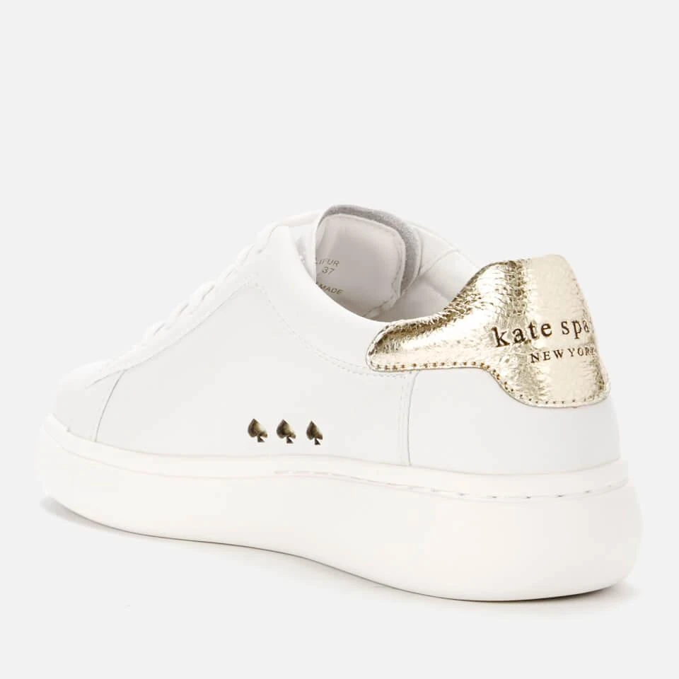 商品Kate Spade|KATE SPADE NEW YORK WOMEN'S LIFT LEATHER CUPSOLE TRAINERS - OPTIC WHITE/PALE GOLD,价格¥816,第2张图片详细描述