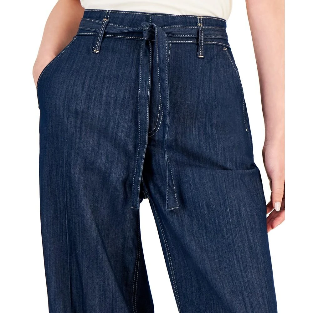 商品Tommy Hilfiger|Women's Tie-Belt Wide-Leg Denim Jeans,价格¥524,第4张图片详细描述