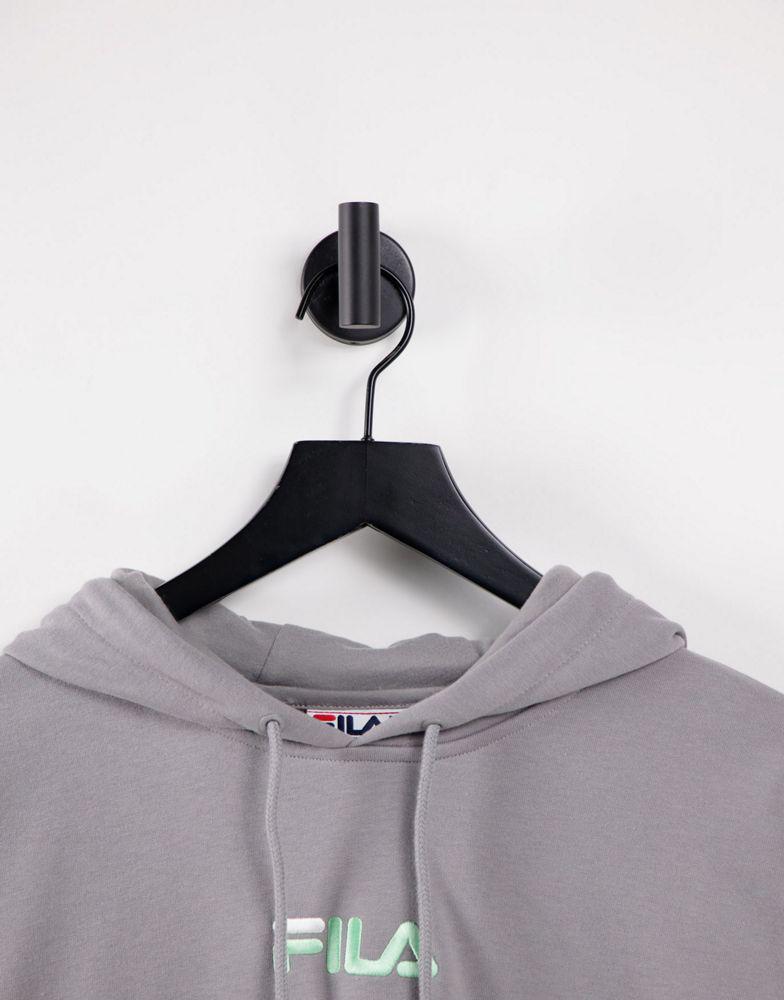 Fila Jamal chest logo hoodie in grey商品第3张图片规格展示