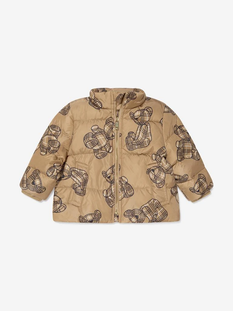 商品Burberry|Burberry Beige Baby Boys Thomas Bear Print Puffer Jacket,价格¥4606,第1张图片