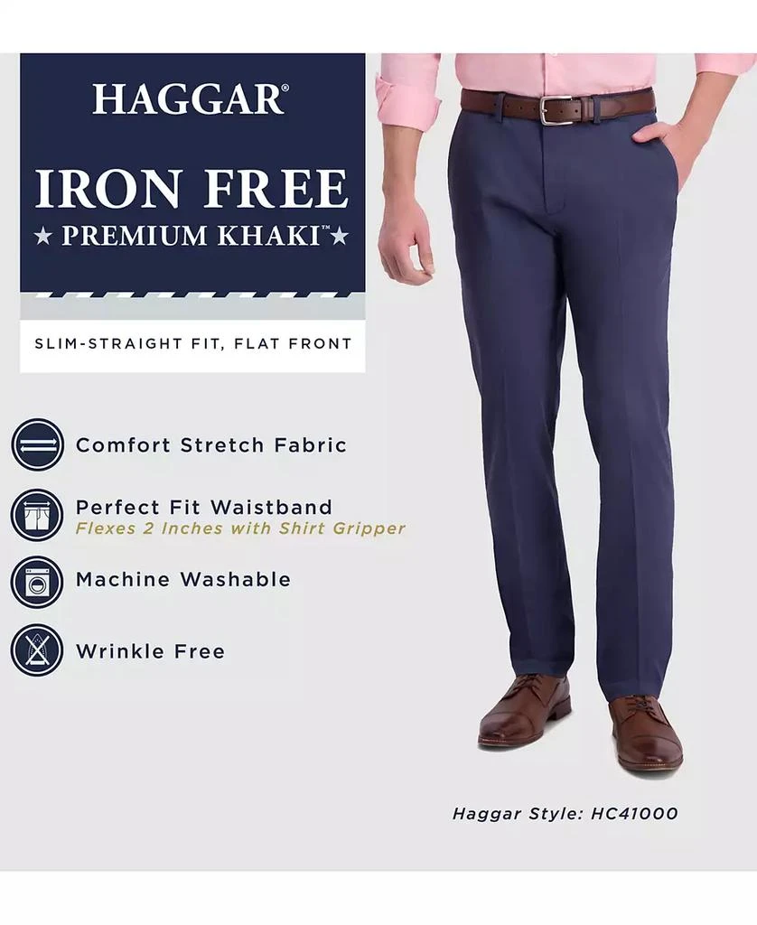 商品Haggar|Men’s Iron Free Premium Khaki Slim-Fit Flat-Front Pant,价格¥527,第4张图片详细描述