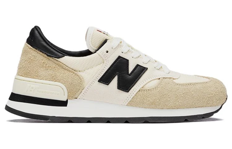商品[国内直发] New Balance|NB 990 V1 复古网眼鞋面 织物猪皮二层绒面皮防滑耐磨轻便 低帮 休闲跑步鞋 男女同款 白黄黑 美产,价格¥1113,第3张图片详细描述