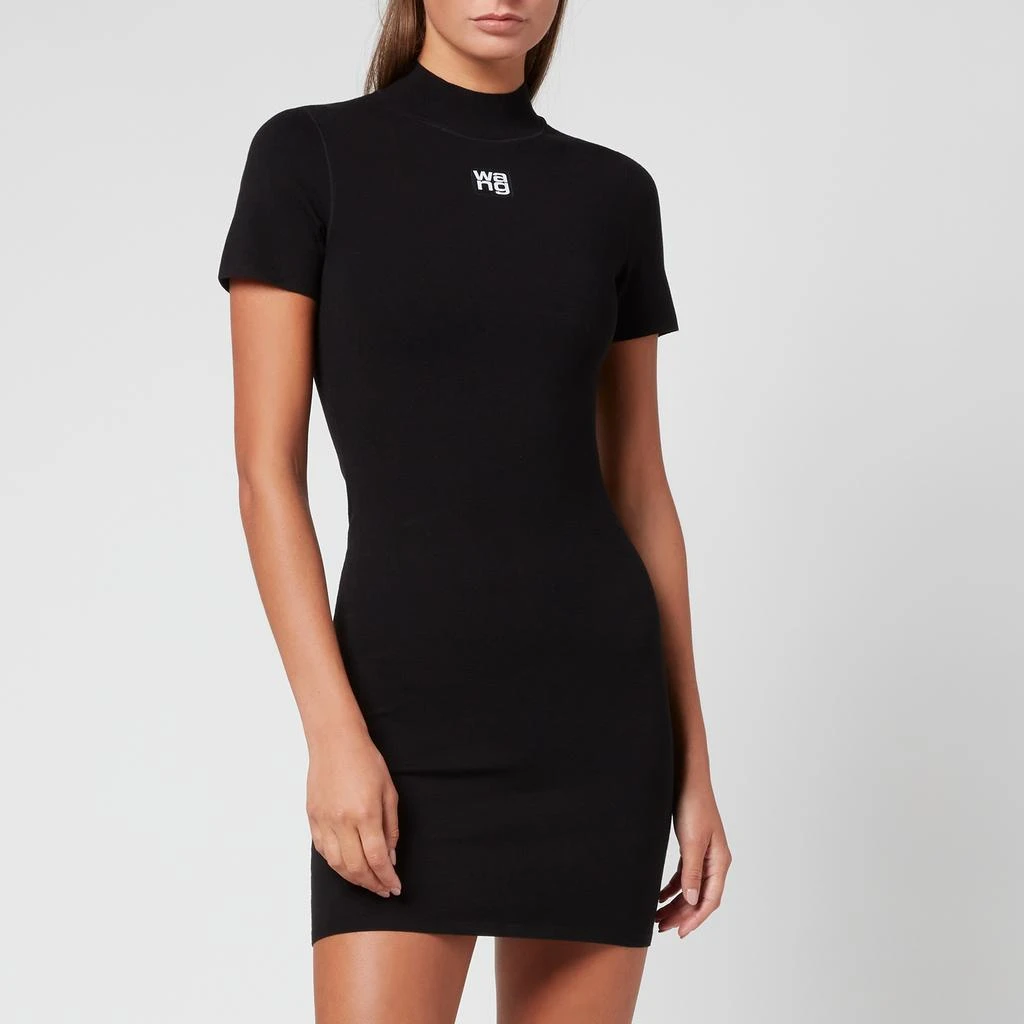 商品Alexander Wang|Alexanderwang.T Women's Bodycon Crewneck Tee Dress W/ Logo Patch - Black,价格¥3154,第1张图片