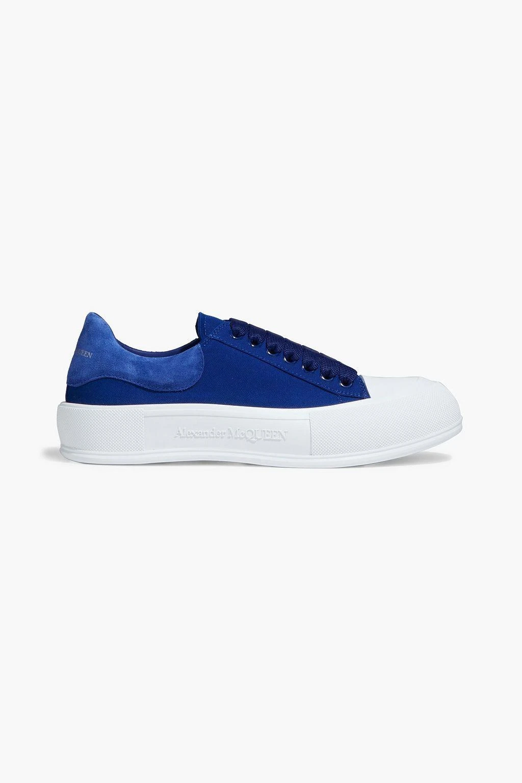 商品Alexander McQueen|Suede-trimmed woven platform sneakers,价格¥1276,第1张图片