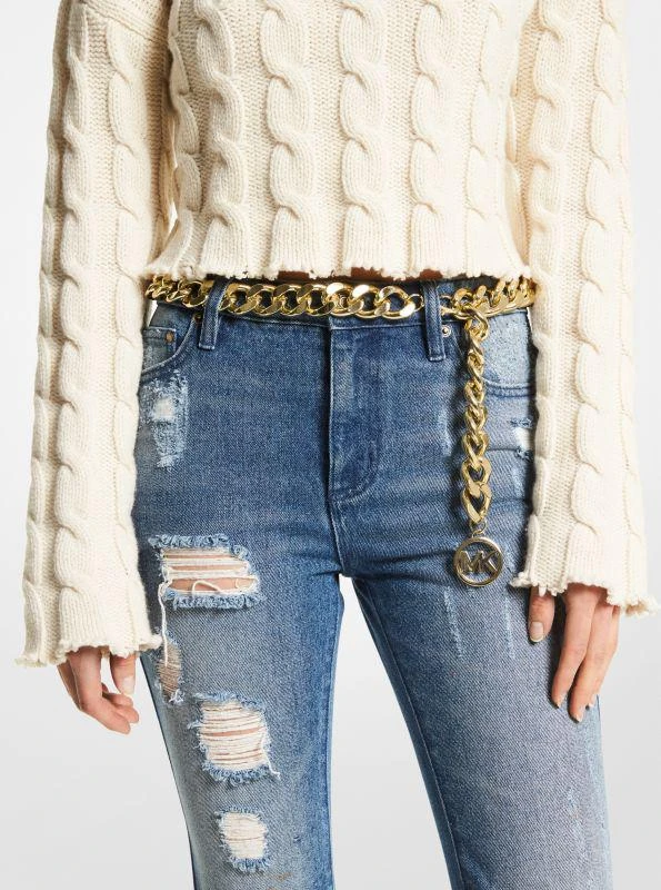 商品Michael Kors|Logo Silver-Tone Chain-Link Belt,价格¥437,第2张图片详细描述