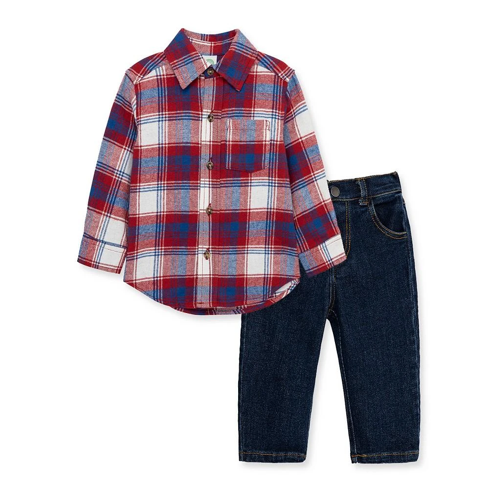 商品Little Me|Baby Boys Plaid Woven Shirt and Pant Set,价格¥108,第2张图片详细描述