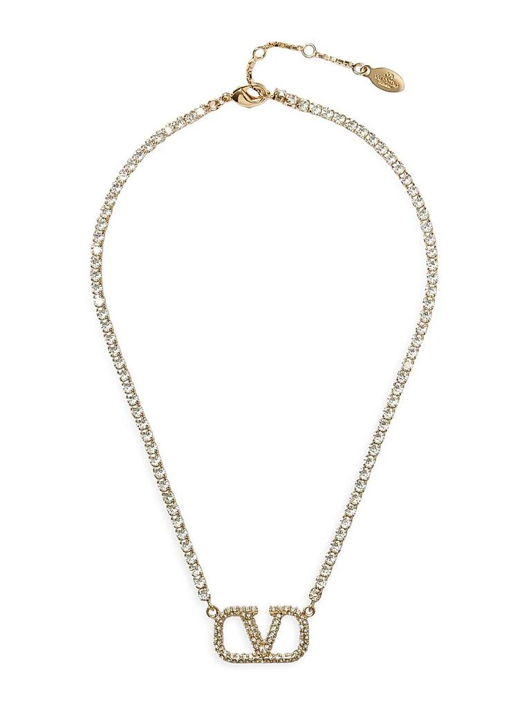 商品Valentino|V-Logo Signature Metal and Swarovski Crystal Necklace,价格¥7309,第1张图片