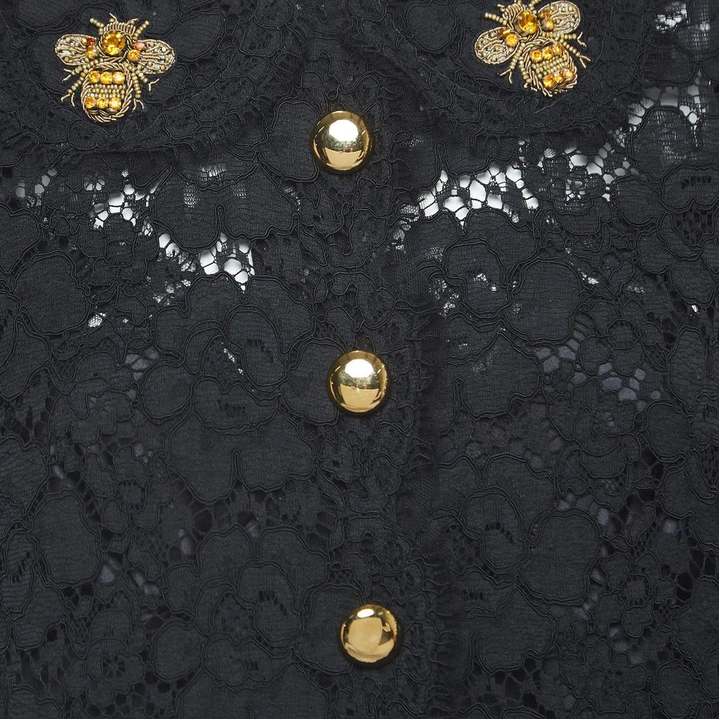 商品Dolce & Gabbana|Dolce & Gabbana Black Floral Lace Bee Embellished Detail Mini Dress L,价格¥7930,第3张图片详细描述