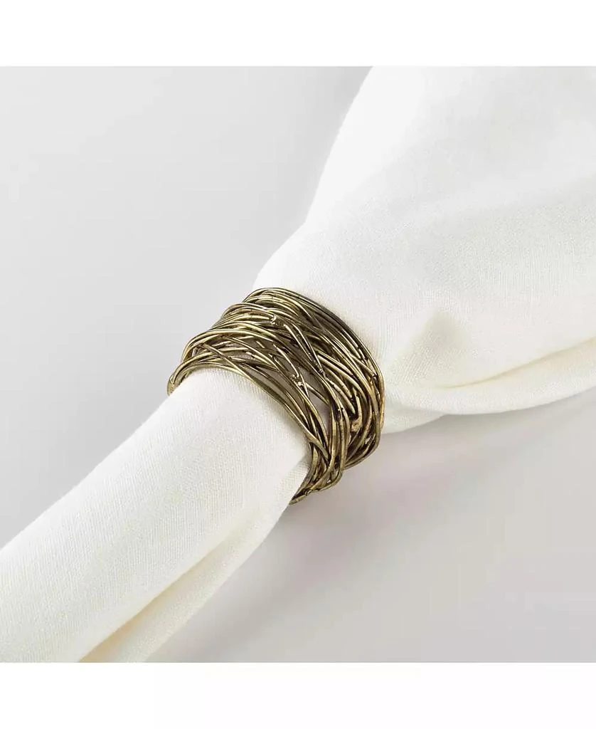 商品Saro Lifestyle|Metal Design Metal Design Napkin Ring, Set of 4,价格¥148,第5张图片详细描述